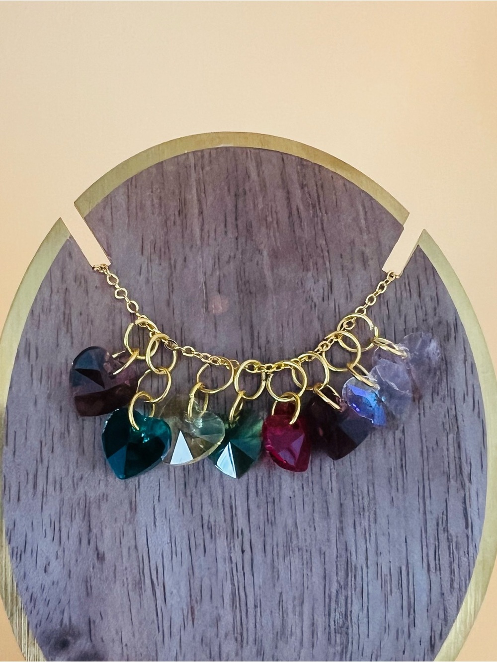 Crystal heart pendant plus a Gold plated necklace, choose one